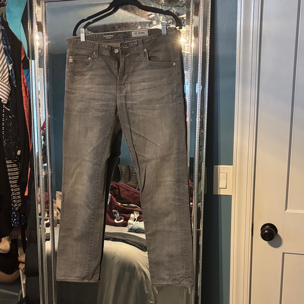 Ag Adriano Goldschmied Men's Straight Gray Jeans
